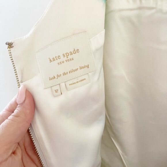 Kate Spade Bow Watercolor Midi Sleeveless Dress Size 12 - Picture 11 of 12